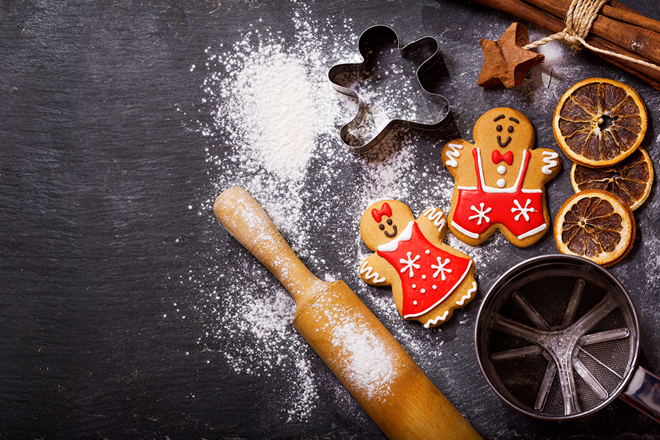 gingerbread holiday cookie baking