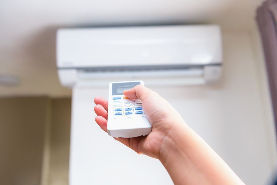 Controlling split-ductless air conditioner with remote