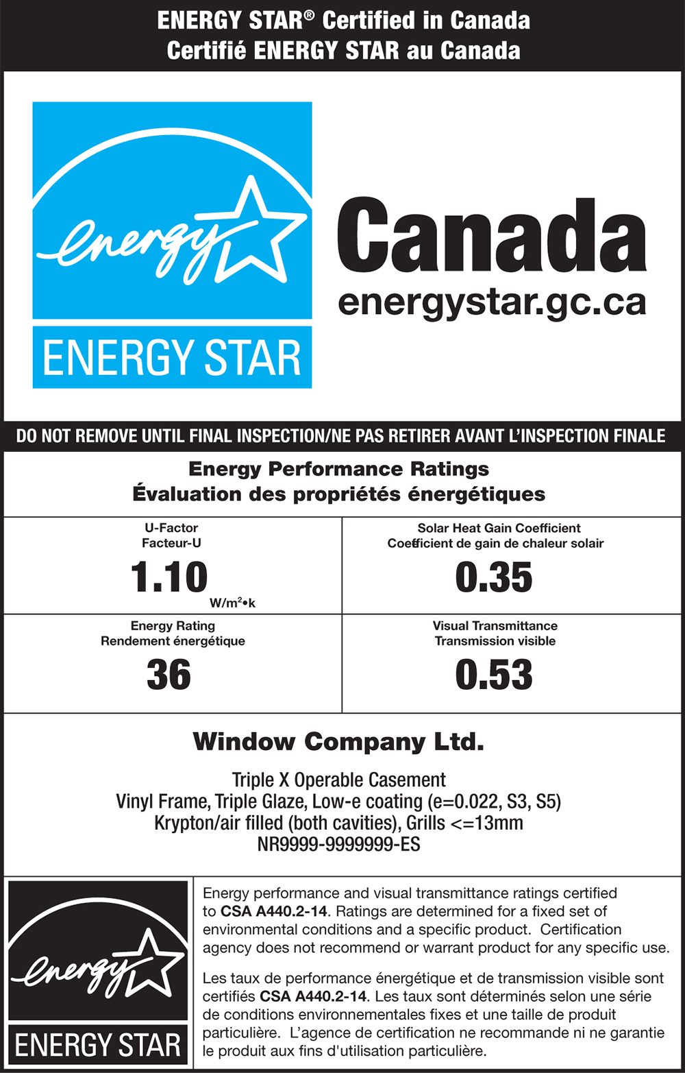 Energy Star windows label for 2020