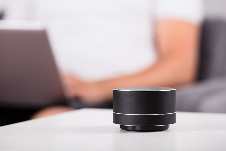 home smart device sitting on top of table